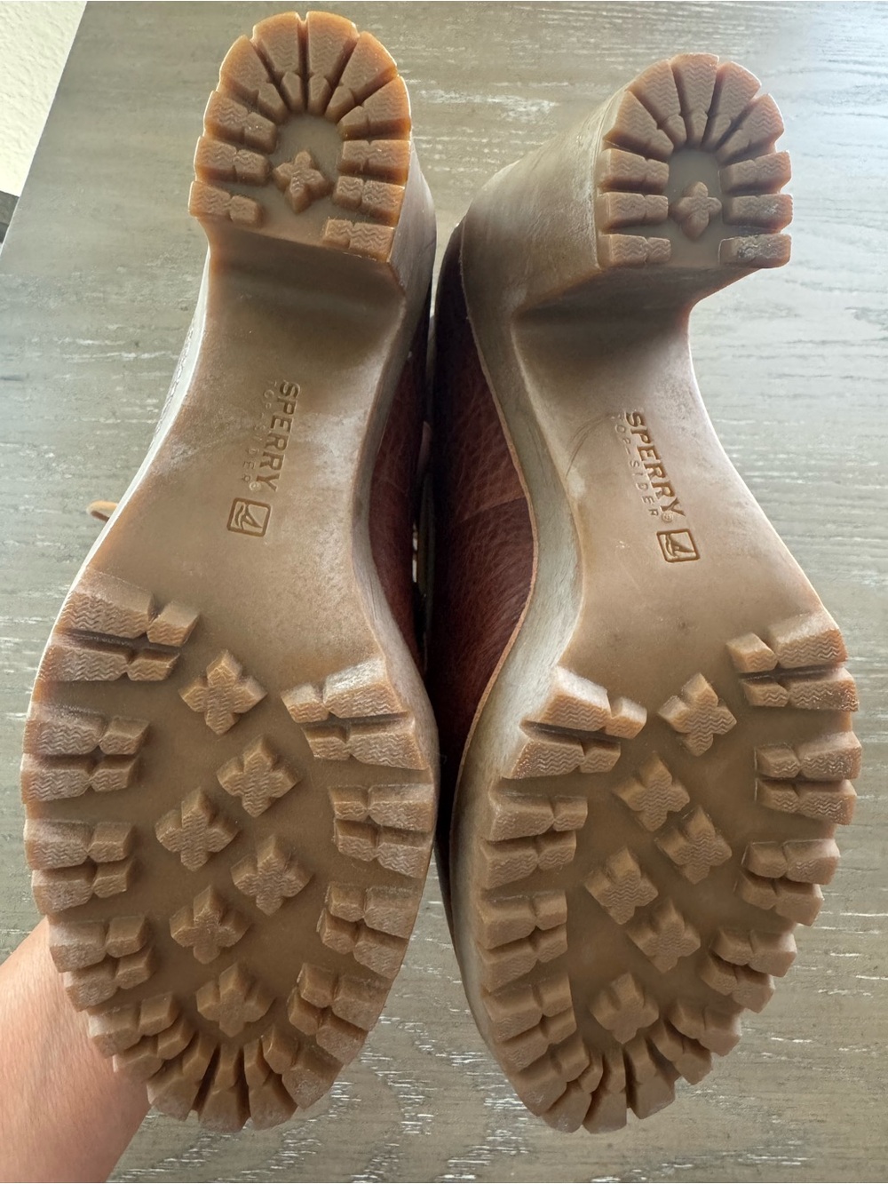 Women's Top Sperry Brown Leather Lace-Up Boot worn once - Picture 7 of 8